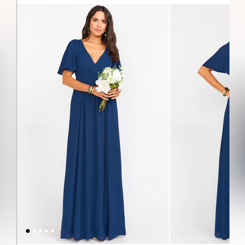 Emily Maxi Dress ~ Rich Navy Crisp Size S